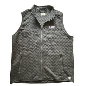 Marine Layer Corbet Full Zip Quilted Vest Logo Black XL Men EUC